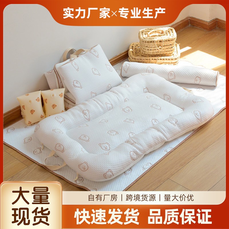 婴儿冷感少f儿凉垫凉枕透气网面午睡床垫夏软凉席午睡垫
