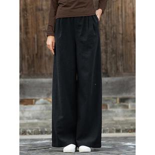 腿2阔024K 亚宽麻百搭女式 6178新款 大脚腿裤 春秋文艺休闲裤 棉麻裤