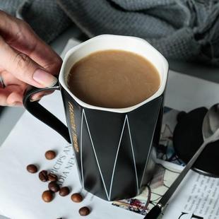 简约男女生办公室家用喝水泡茶牛奶杯 北欧风陶瓷马克杯大容量个性