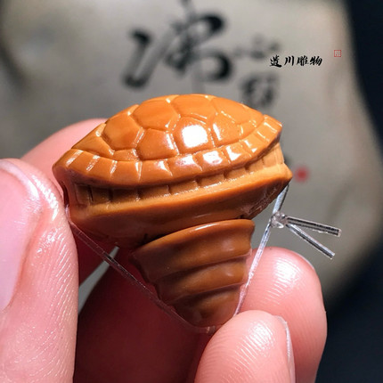 橄榄核雕刻富甲天下分体三通佛头龟壳文玩手串脖挂diy配饰