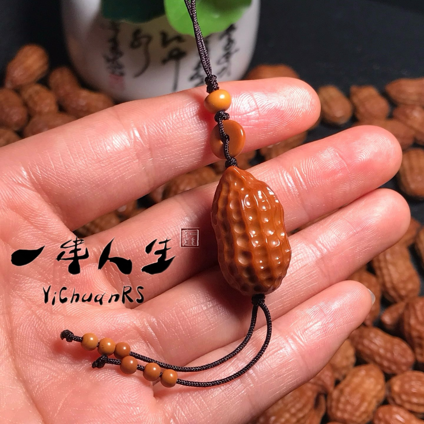 橄榄核雕刻小花生好事发生单籽雕件吊坠挂饰文玩手串脖挂diy配饰
