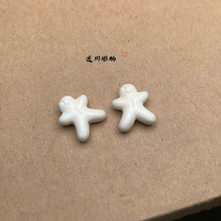 猛犸象牙雕刻圣诞节姜饼人隔珠侧挂弟子珠暖冬礼物手串手链小配饰