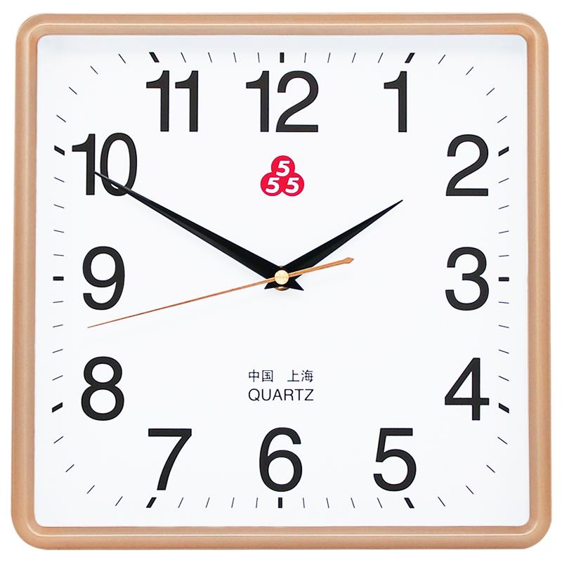 钟表挂钟客厅方形石英钟时尚时钟挂墙静音挂表卧室现代简约家用