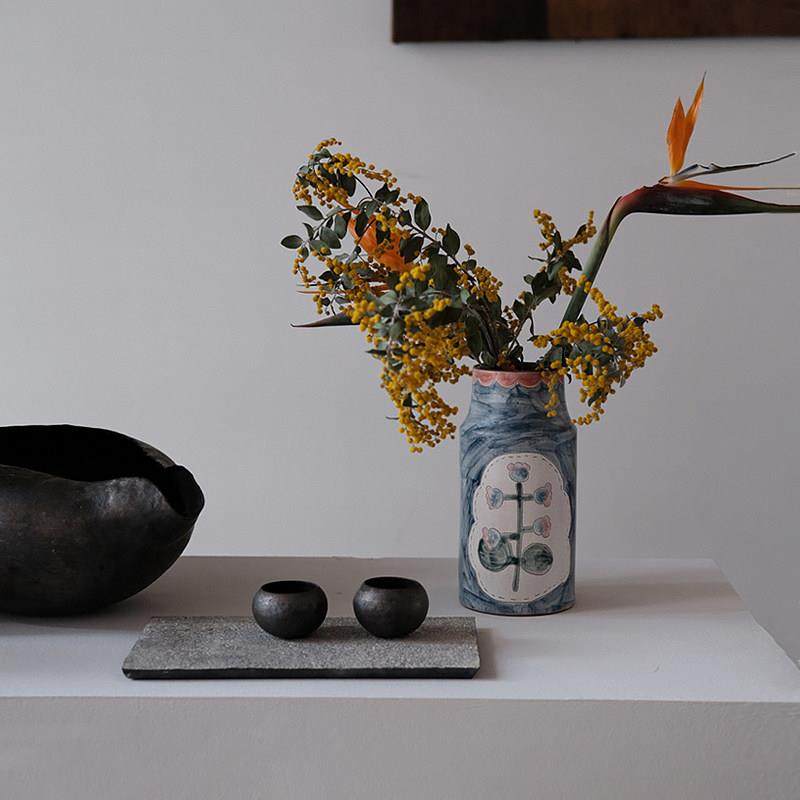 久伴手作陶瓷花瓶干鲜花水培绿植郁金香客厅餐厅桌面装饰花瓶摆件