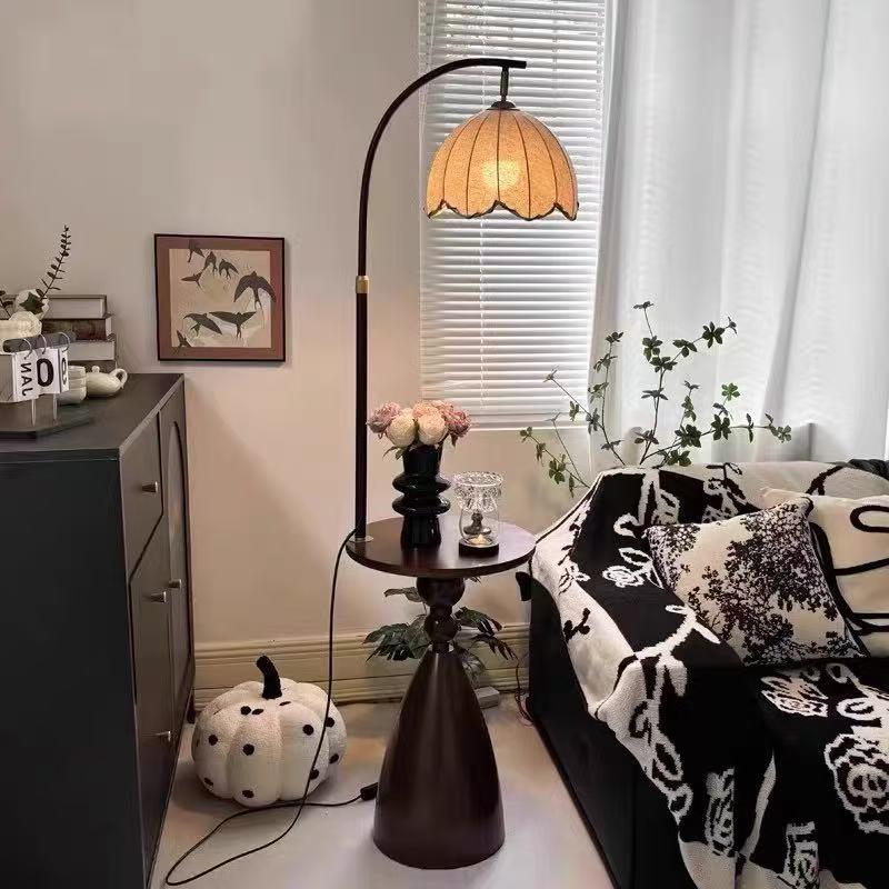 中古风落地灯客厅沙发旁边几氛围南洋覆古卧室温馨床头柜置物台灯