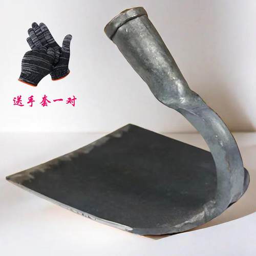 全钢锻打锄草锄地锄头农用翻土挖地种菜除草铲灰锄弹簧钢送手套