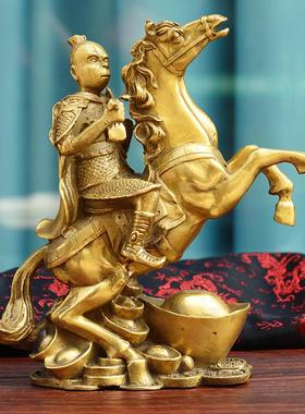 铜马上封侯马上赢官印手持令旗铜猴子摆件马上元宝工艺礼品客厅