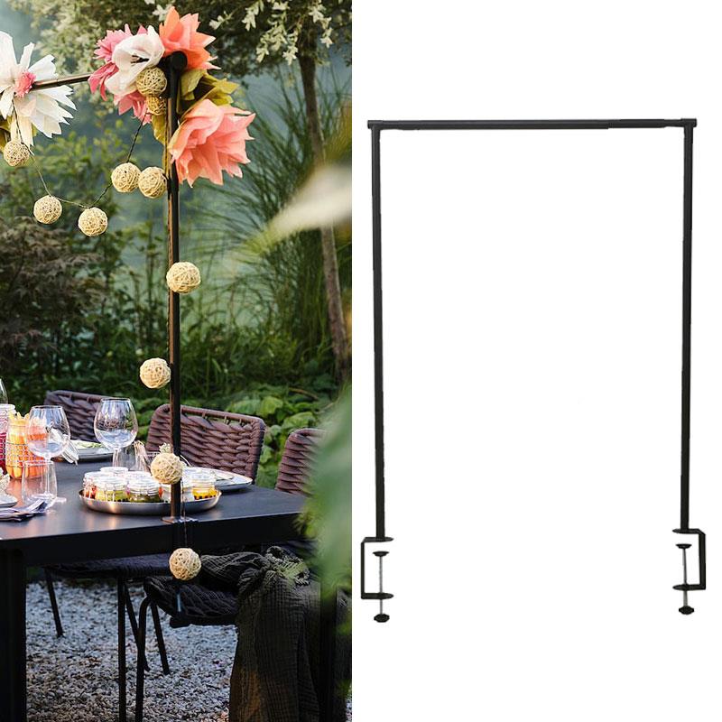海格约桌面装饰品挂杆黑色可调节支架户外派对婚礼餐桌横杠支撑架