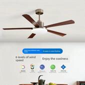 家庭客厅吊扇灯大风扇枝形吊灯新 餐厅风扇灯原木灯青铜风扇灯