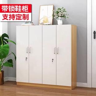 定制柜子收纳柜带锁鞋柜多层木质家用入户门口走廊楼道外防尘鞋架