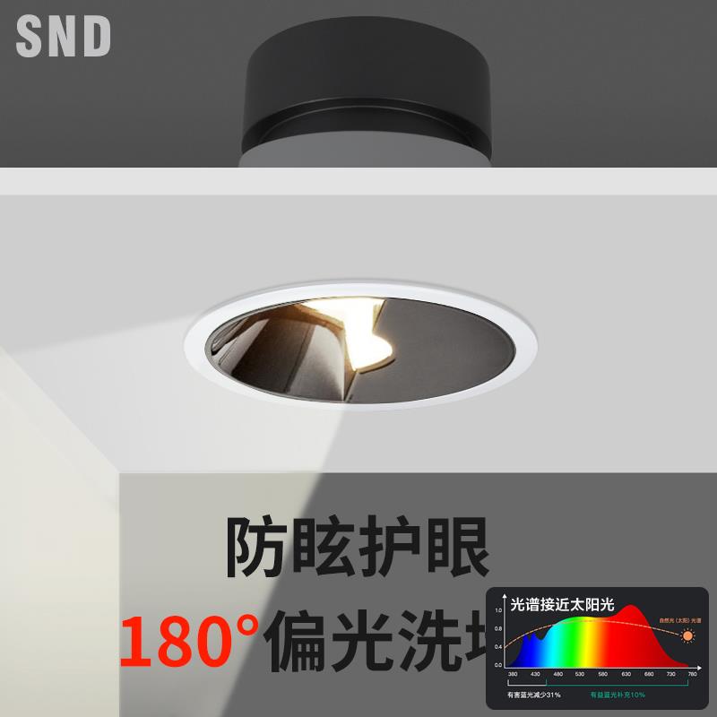 嵌入式防眩光偏光洗墙客厅卧室过道文化宣传栏背景墙镜前照画 画