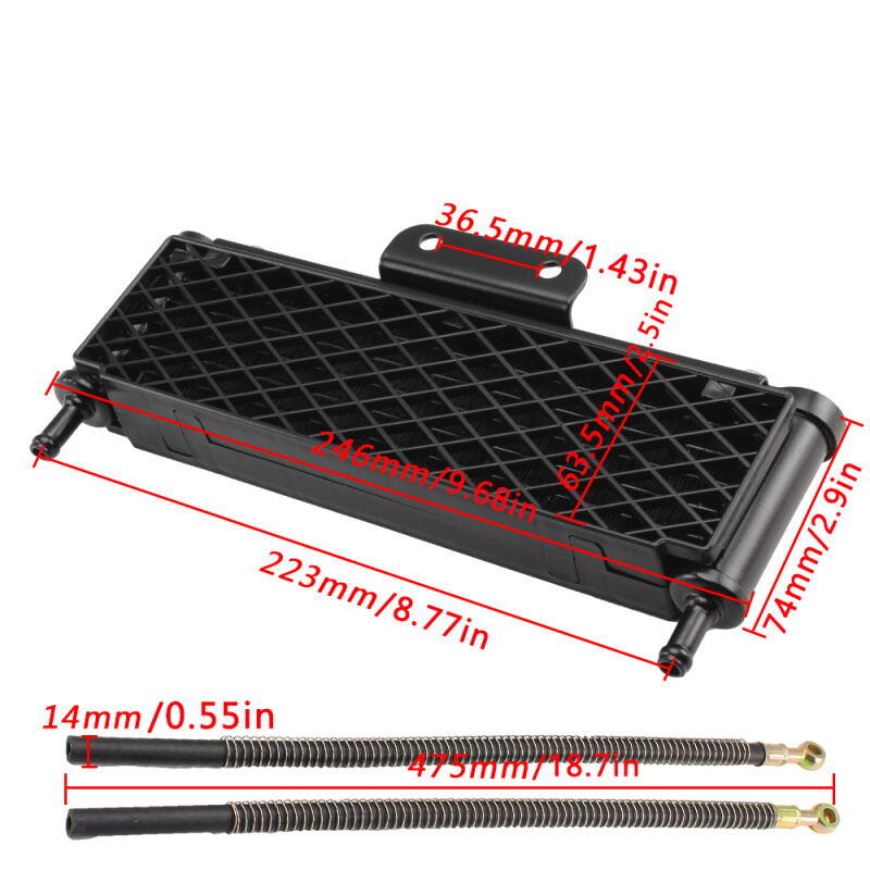 品越野摩托车油冷器机油散热器套件110/125/140/150cc通用水冷却