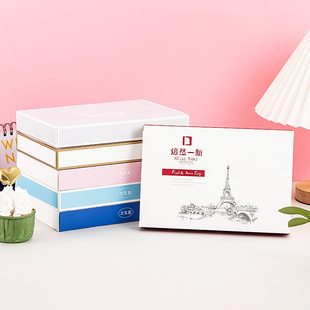 盒 一次性生日蛋糕刀叉餐具盒子长方形便携盒创意白卡包装 包邮 定制