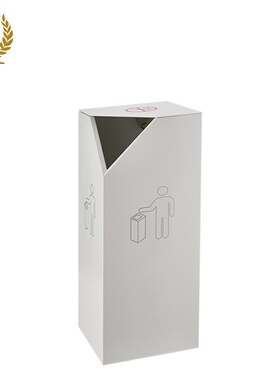 广州南方户外公共区域商场大堂走廊烤漆垃圾桶白色带盖GPX-238