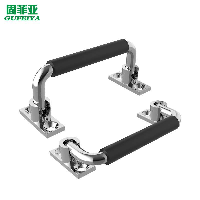 不锈钢90度折叠拉手带橡胶 柜门设备活动提手 工业设备承重拎手把