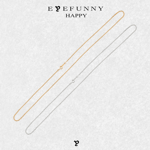 EYEFUNNY/爱凡尼18K金纳罗窄1.2MM经典项链颈链素链单链子