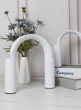 现代简约创意烤漆铁艺花器餐桌客厅书房家居软装饰品电视柜摆件