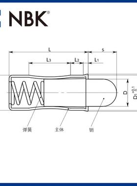 NBK PPRL-NI压配销柱塞 全不锈钢球柱塞 弹簧柱塞 厂家符合Rohs