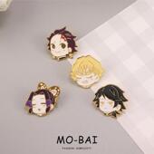 新款 男 鬼灭之刃周边卡通可爱金属徽章动漫蝴蝶忍炭治郎胸针二次元