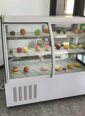 蛋糕柜弧形玻璃冷藏展示柜烤串串凉菜小型保鲜卤菜展示柜前开双开