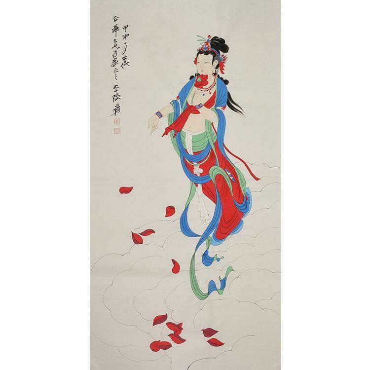 名家纯手绘装饰画国画水墨画人物画客厅画玄关画壁画山水画中式