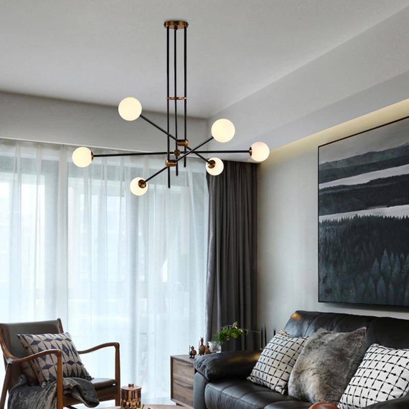 设计师北欧机械球吊灯极简客厅卧室餐厅灯书房服装店简约玻璃吊灯