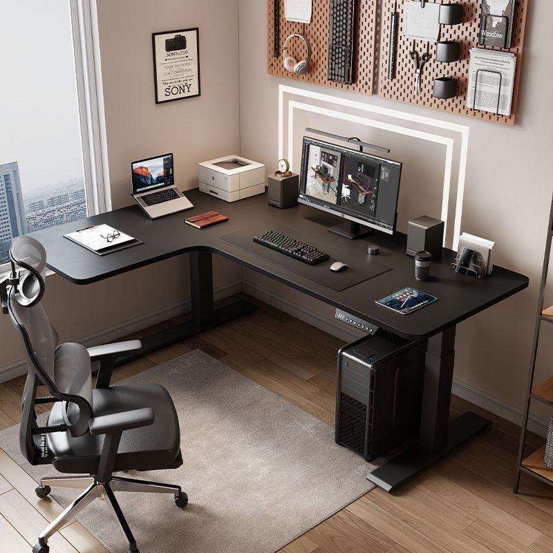 转角电动升降桌腿支架电竞L型拐角工作台办公书桌家用电脑学习桌