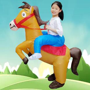 表演跨境儿童节节日派对道具万圣节坐骑演出骑行马人偶充气服装