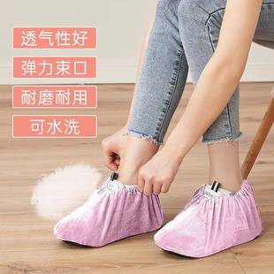 鞋 套大可内反复使用加号加厚防滑室耐磨 绒布鞋 套家用款