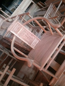 新中式仿古官帽椅 圈椅皇宫椅 太师椅围椅实木雕花扶手椅办公茶椅