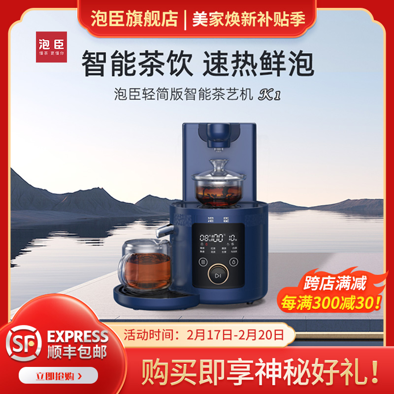 泡臣 泡茶机简约家用多功能即热玻璃办公室小型茶饮泡茶器 轻简版