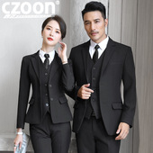 2026新男女同款 女西服三件套女士酒店经理面试销售工作服 西套装
