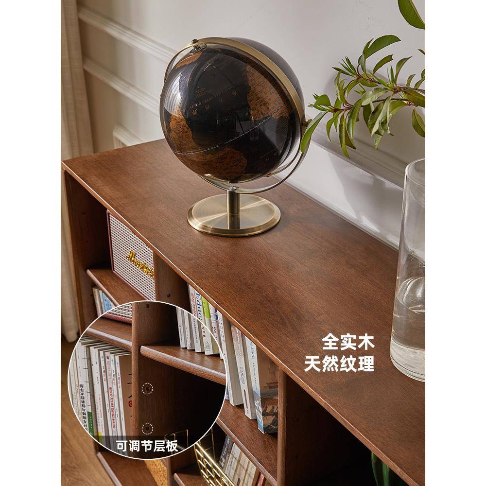 J&实木书柜整墙自由组合书架客厅家用收纳格子柜落地展示储物