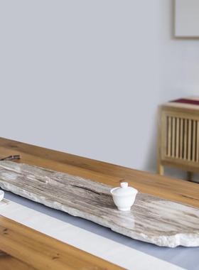 天然木化石茶盘整块大号木化玉茶台简约家用非乌金石茶托盘