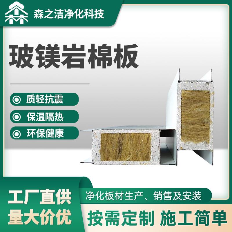 玻镁岩棉板彩钢夹芯洁净净化板森之洁