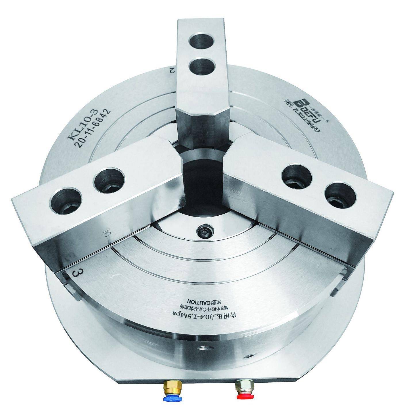 直售包邮倍得福立式气动三爪卡盘通孔KL08T-3CNC钻床铣床