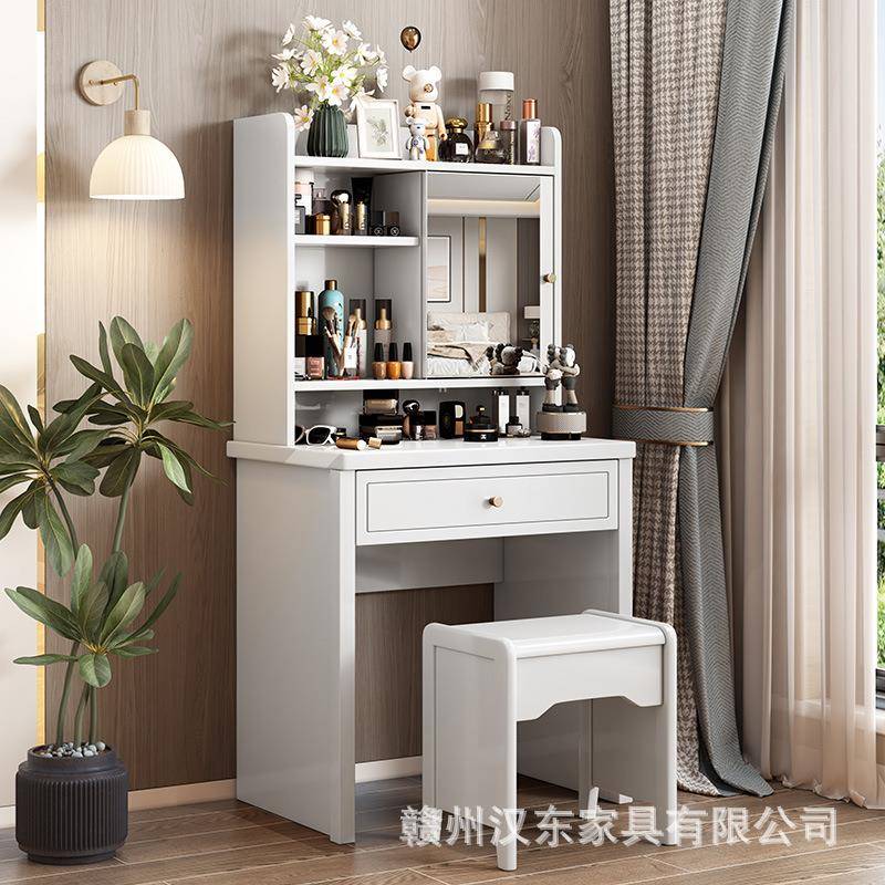 新中式卧室实木迷你梳妆台60cm床头小户型化妆桌多功能实用梳妆柜