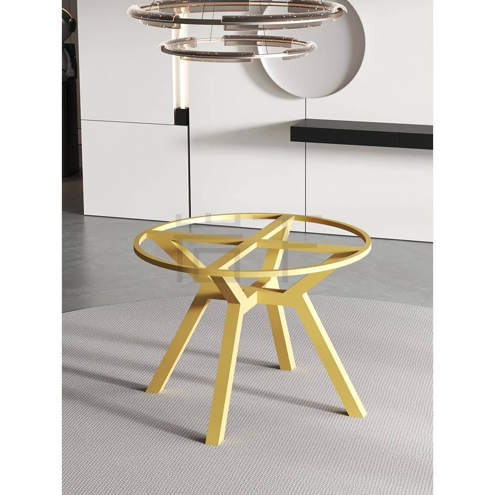 轻奢岩板圆桌脚支架大理石桌脚北欧餐台脚支架定作金属支撑腿桌架