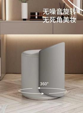 北欧轻奢化妆凳家用小户型带靠背静音旋转梳妆凳简约美甲矮圆凳子