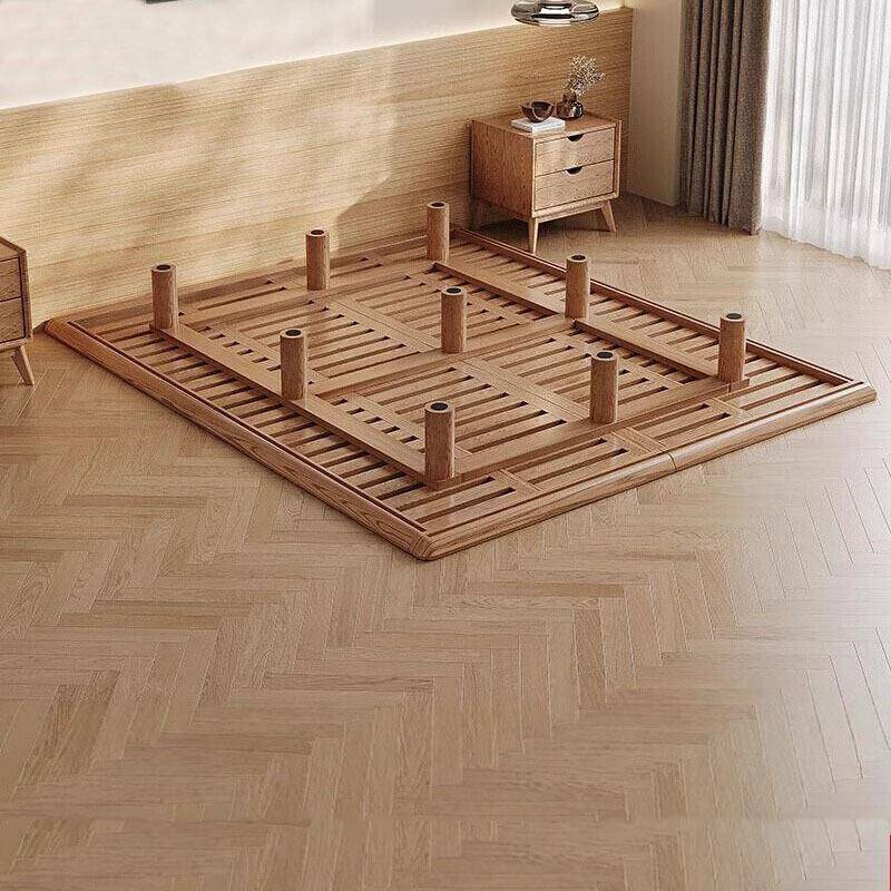 全实木白蜡木无床头悬浮床现代简约主卧高端极简双人大床榉木床架