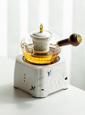 昌朴居纯手绘蝴蝶兰花电陶炉家用静音煮茶小型烧水玻璃壶泡茶炉