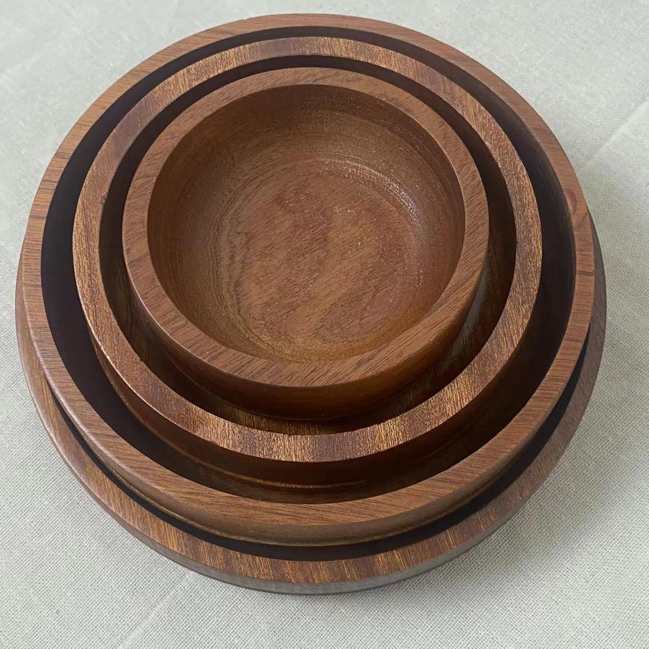 创意日式木盆子酒店餐厅水果干果盘家用多功能盘子零食盘子