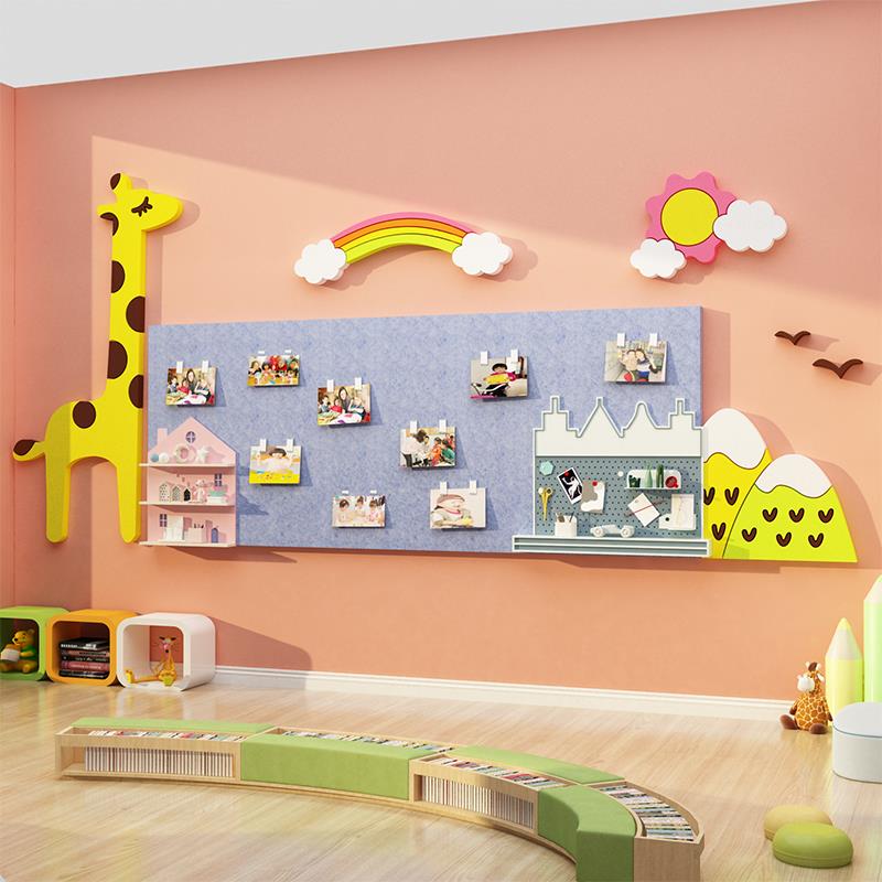 幼儿园墙面装饰走廊美术画室环境主题作成品展示板文化毛毡贴布置
