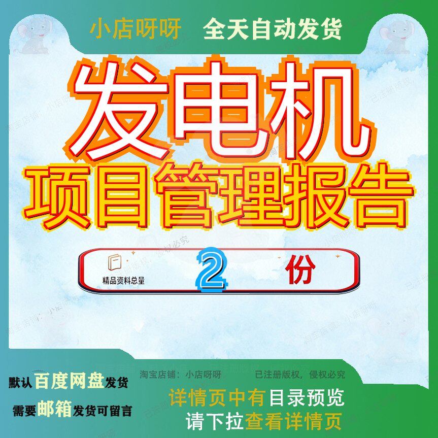 发电机项目商业计划书 发电机项目管理报告方案大全案例全套模板