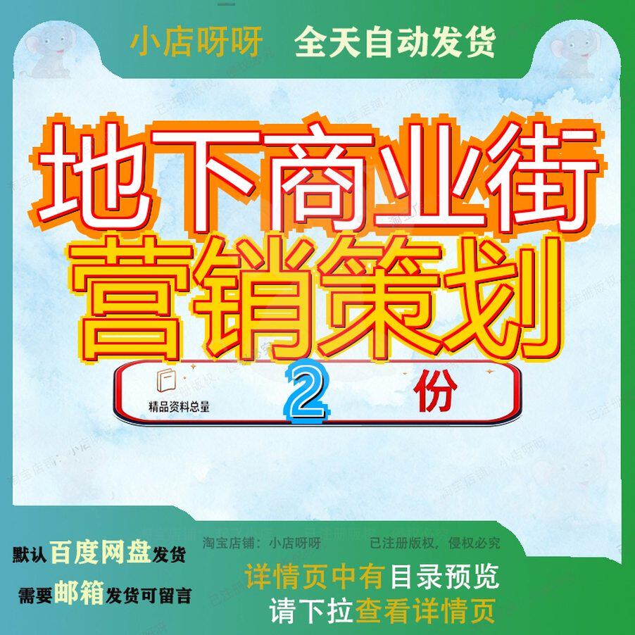 地下商业街营销策划南京路优派克思项目市场调研报告全案路地参
