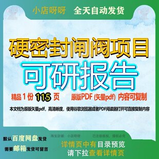 硬密封闸阀项目可研报告115页 项目报告可研资料文档优质闸阀硬