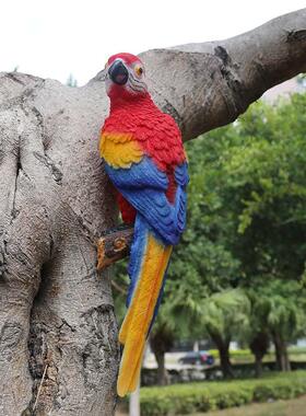 仿真树脂雕塑工艺品田园花园园林鹦鹉动物金刚装饰品庭院摆件摆设