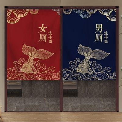 厕所洗手间门帘公共卫生间浴室更衣室男女半帘棉麻校园幼儿园幼儿