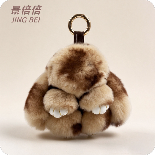 云兔团子真獭兔毛书包挂件钥匙扣