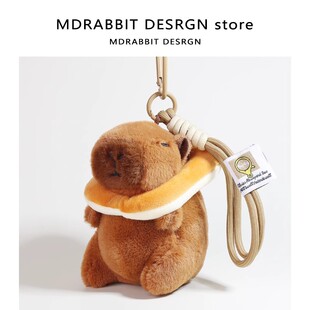 可爱面包卡皮巴拉公仔毛绒钥匙扣水豚挂饰包包挂件玩偶送女生礼物